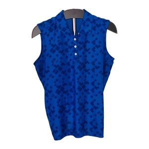 Blue NIKE GOLF Dri-Fit Sleeveless Collared Golf Shirt - Women’s M